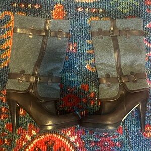 Vintage Cole Haan leather and wool boots